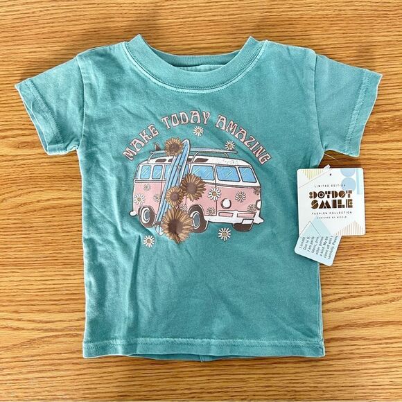 NWT [Dot Dot Smile] Make Today Amazing Van Floral Top - Picture 1 of 7